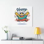 Happy Blob Cartoon Canvas | Bold Cartoon, Thick Outline, Kawaii Minimal