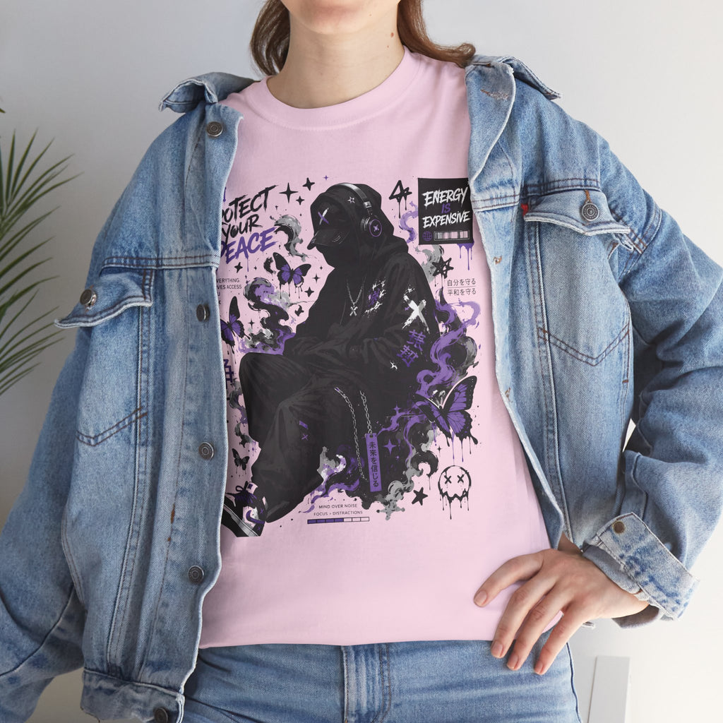 Peacekeeper Anime Graphic Tee — Purple Aesthetic Streetwear