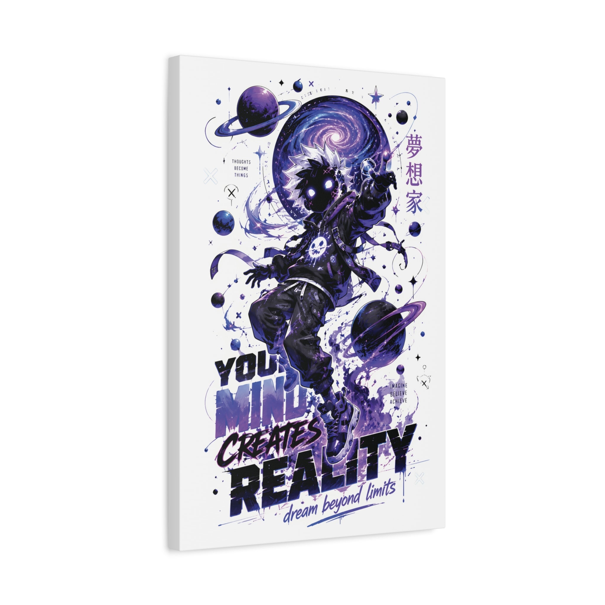Space Astronaut Canvas Print — “You Mind Creates Reality” Inspirational Wall Art