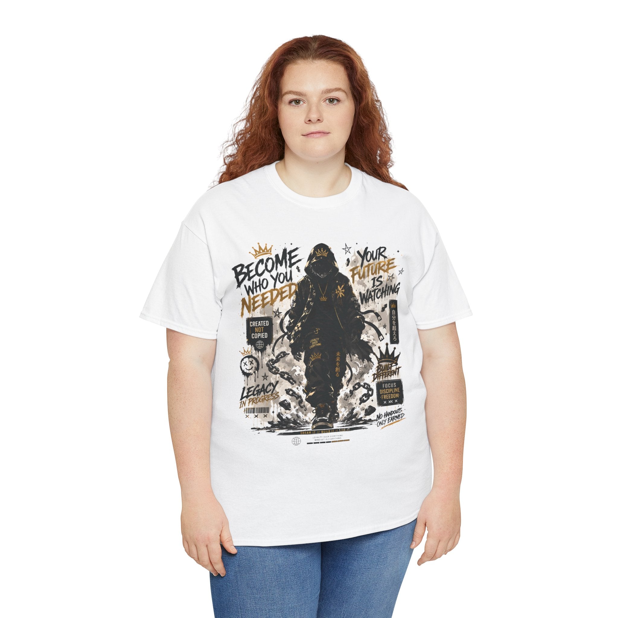 Motivational Soldier Graphic Tee – "Become Who You Need" Inspirational Military Design