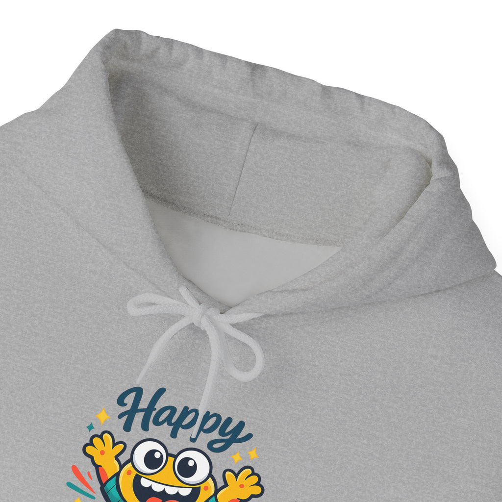Happy Blob Cartoon Hoodie – Minimal Smiley Graphic Pullover