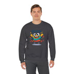 Happy Blob Cartoon Crewneck Sweatshirt | kawaii minimal, thick outline