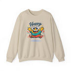 Happy Blob Cartoon Crewneck Sweatshirt | kawaii minimal, thick outline