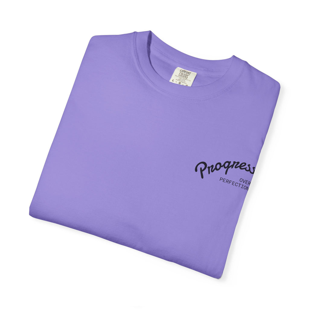 Progress Script Pocket Tee — Garment-Dyed White T-Shirt