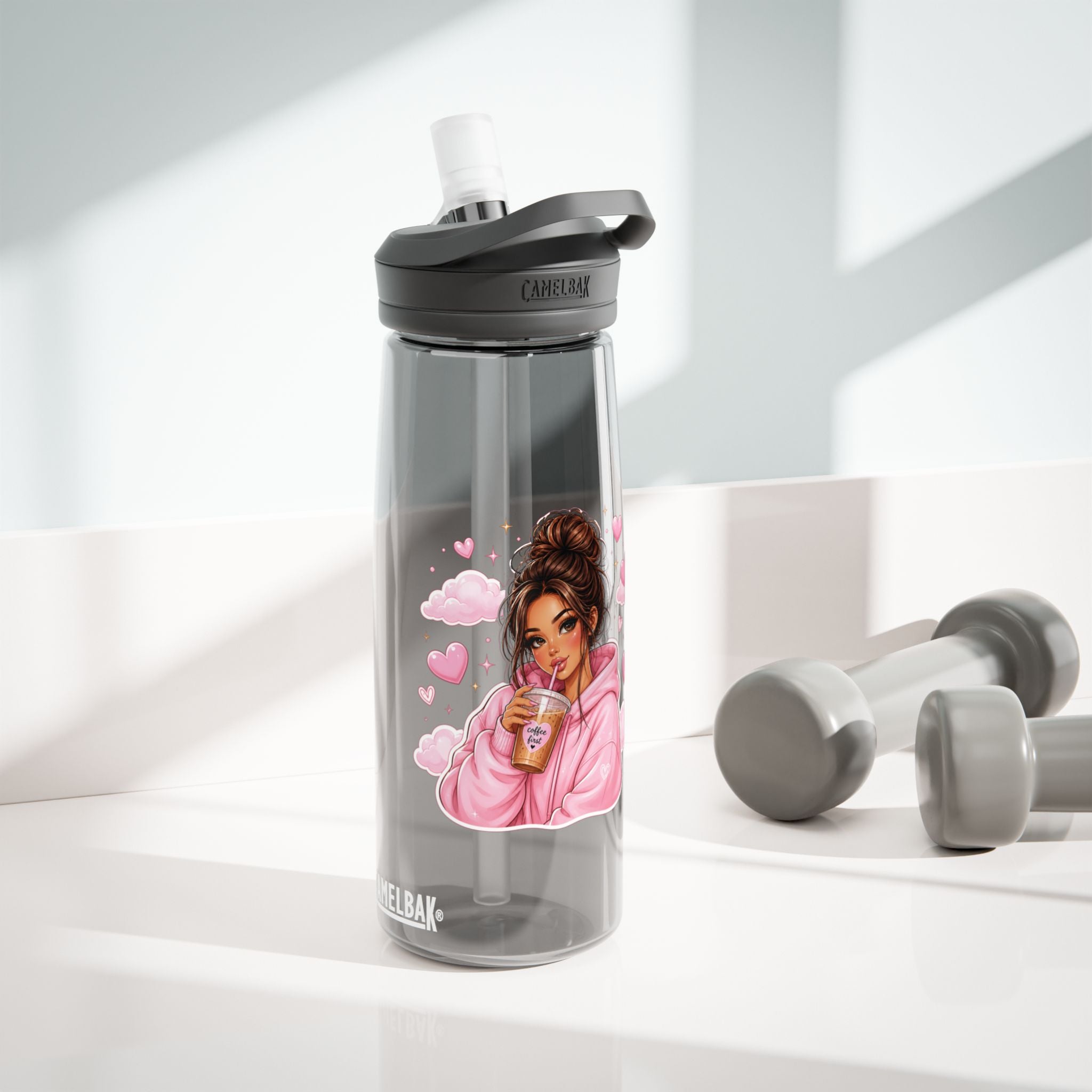 Cozy Pink Hoodie Girl CamelBak Eddy Water Bottle 20oz 25oz