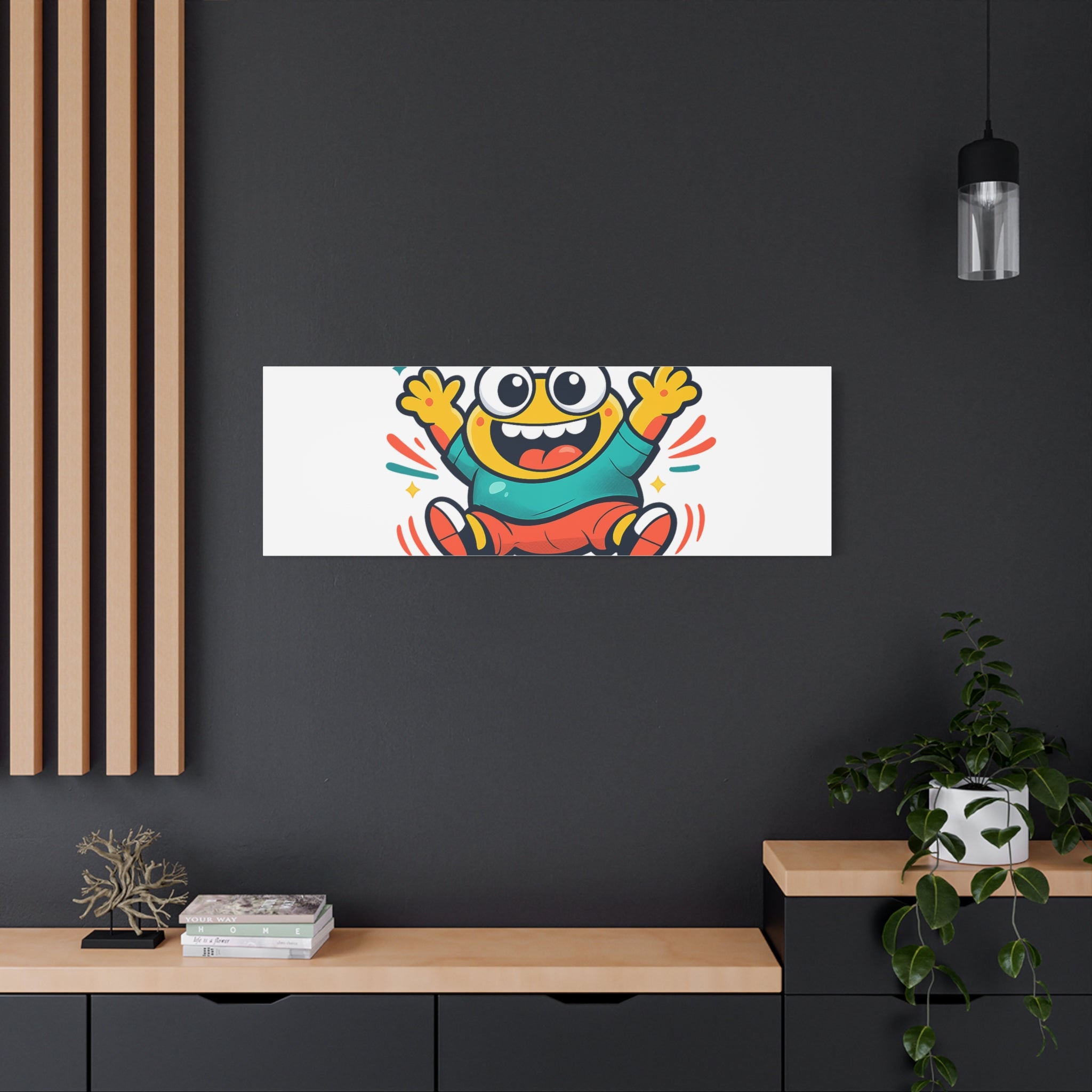 Happy Blob Cartoon Canvas | Bold Cartoon, Thick Outline, Kawaii Minimal