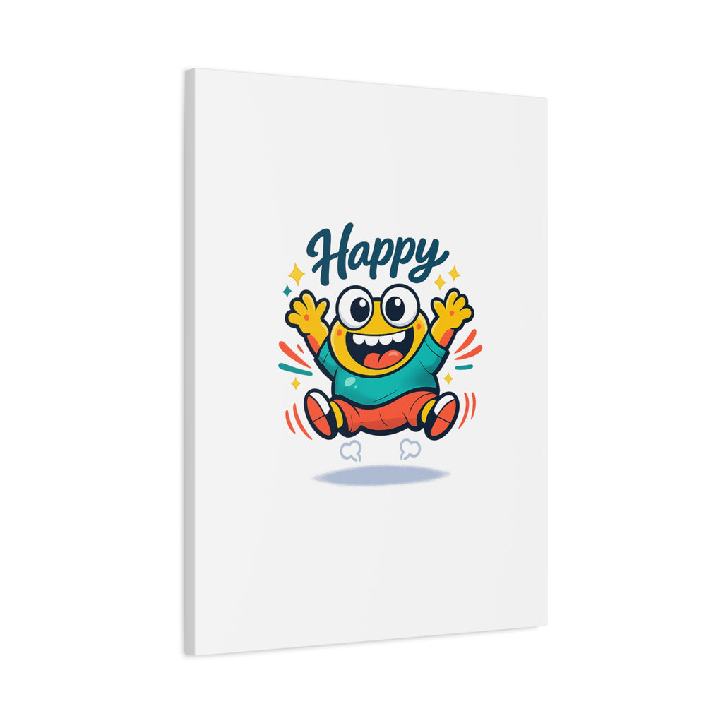 Happy Blob Cartoon Canvas | Bold Cartoon, Thick Outline, Kawaii Minimal