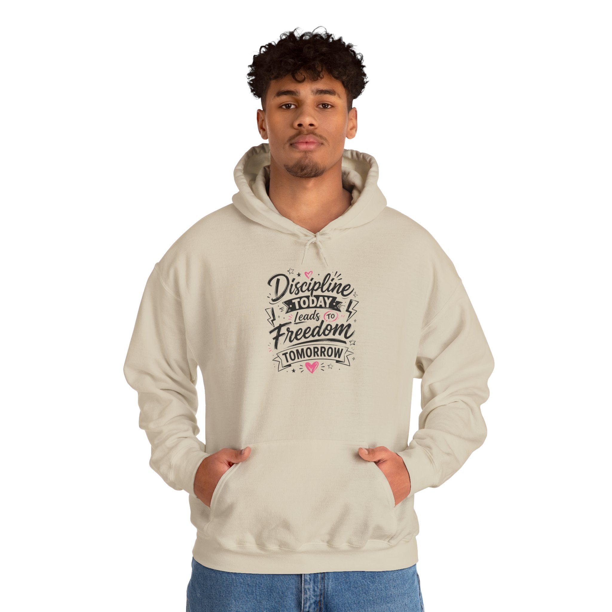 Hoodie — "Discipline Today Leads to Freedom Tomorrow" Motivational Pullover