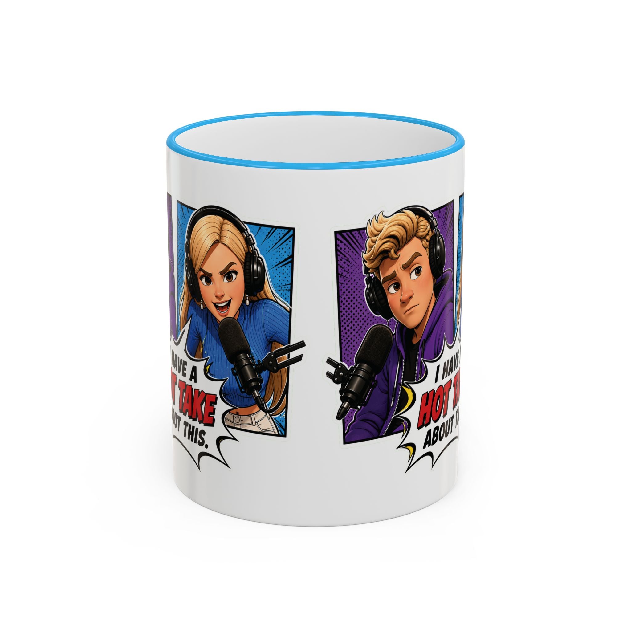Jake And Emma Hot Take Accent Rim Mug – I Have A Hot Take About This Comic Coffee Cup (11oz/15oz)