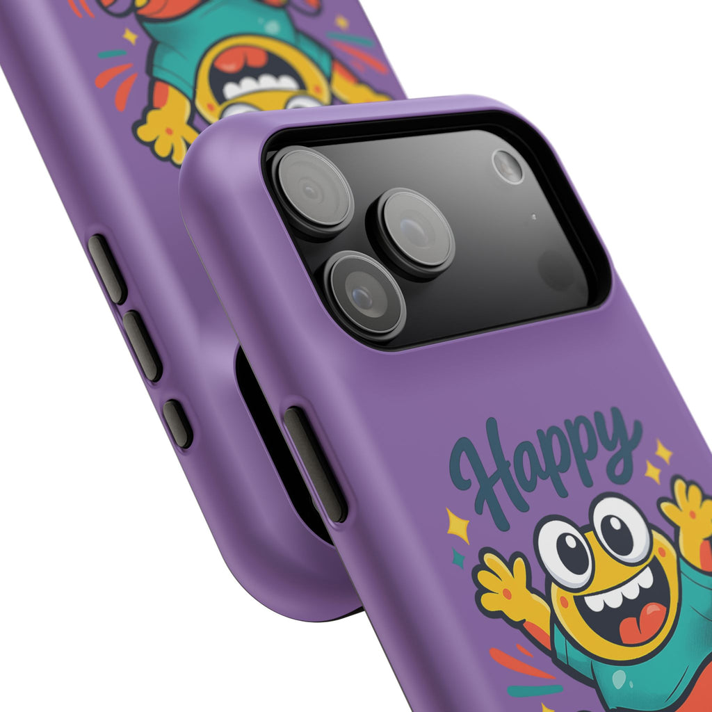 Happy Monster Magnetic Protective Phone Case Purple