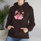 Cute Pink Heart Girl Hoodie — Cozy Graphic Sweatshirt