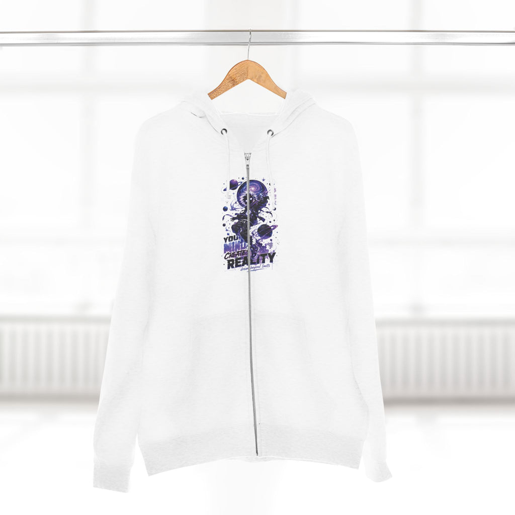 Dream Beyond Limits Zip Hoodie — Gothic Purple Graphic Zip-Up