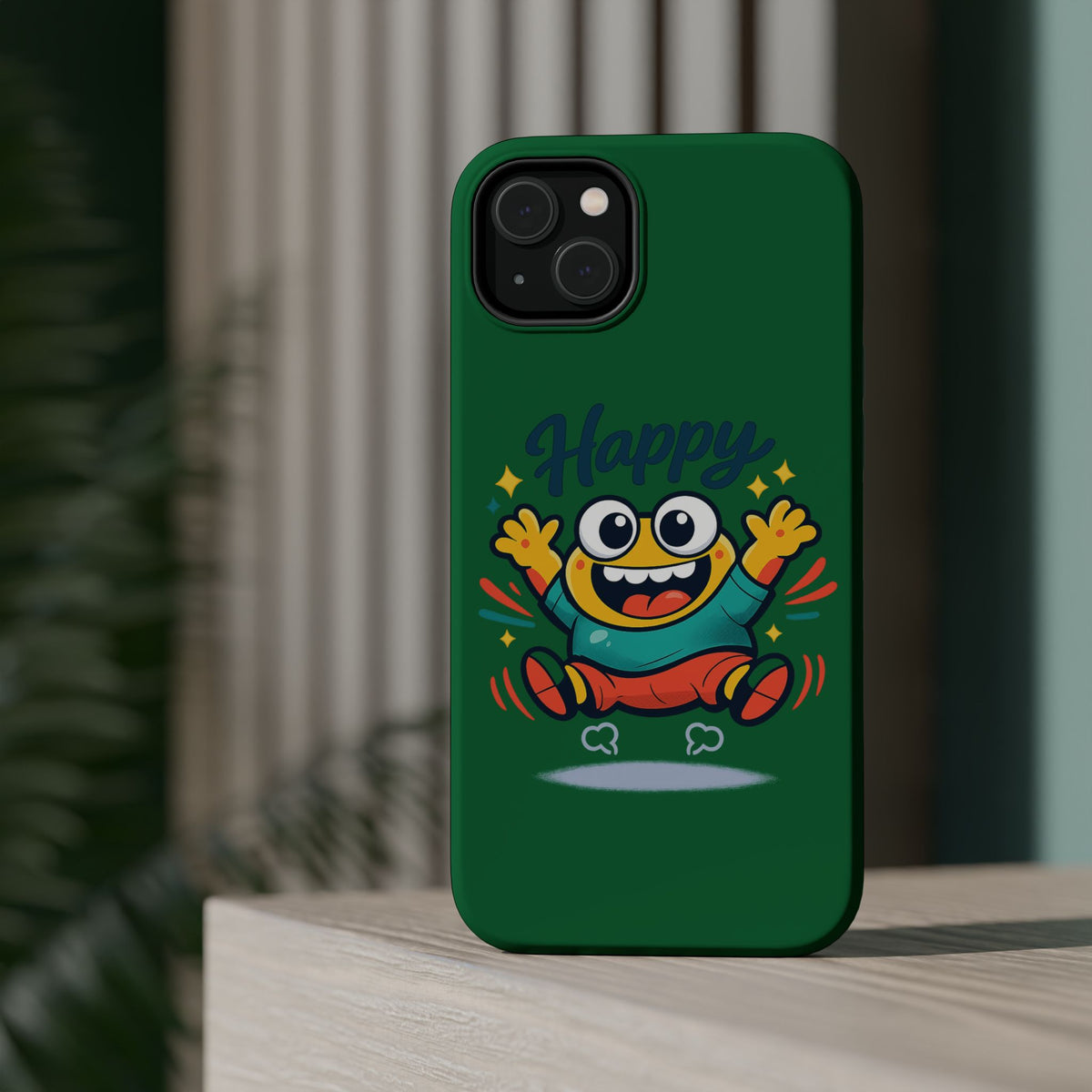 Happy Monster Magnetic Protective Phone Case Green