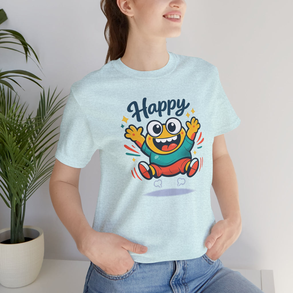 Happy Mood Blob Tee | kawaii minimal, thick outline emoji cartoon