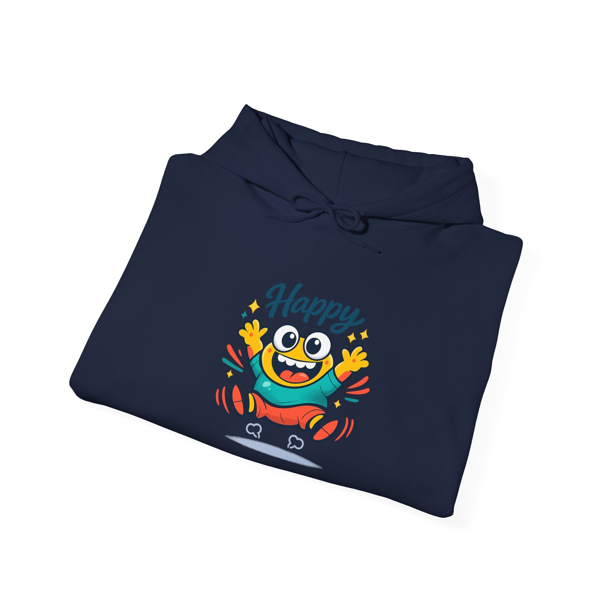 Happy Blob Cartoon Hoodie – Minimal Smiley Graphic Pullover