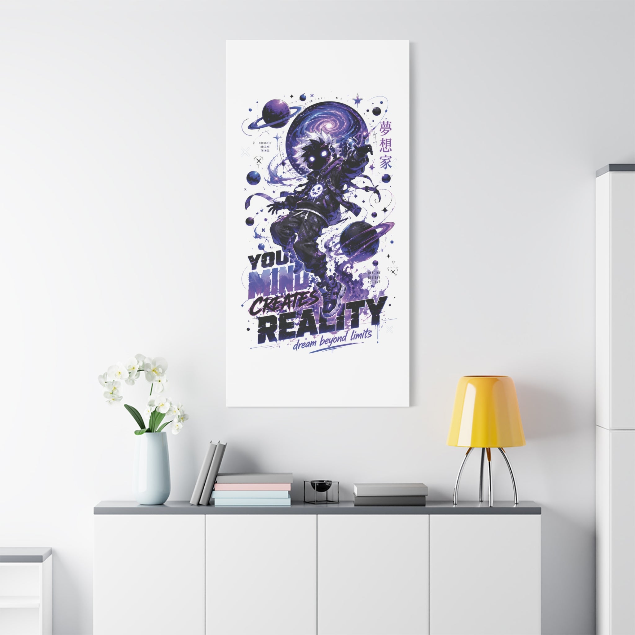 Space Astronaut Canvas Print — “You Mind Creates Reality” Inspirational Wall Art
