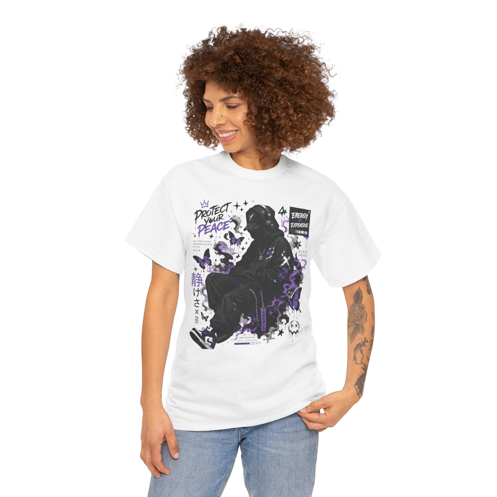 Peacekeeper Anime Graphic Tee — Purple Aesthetic Streetwear