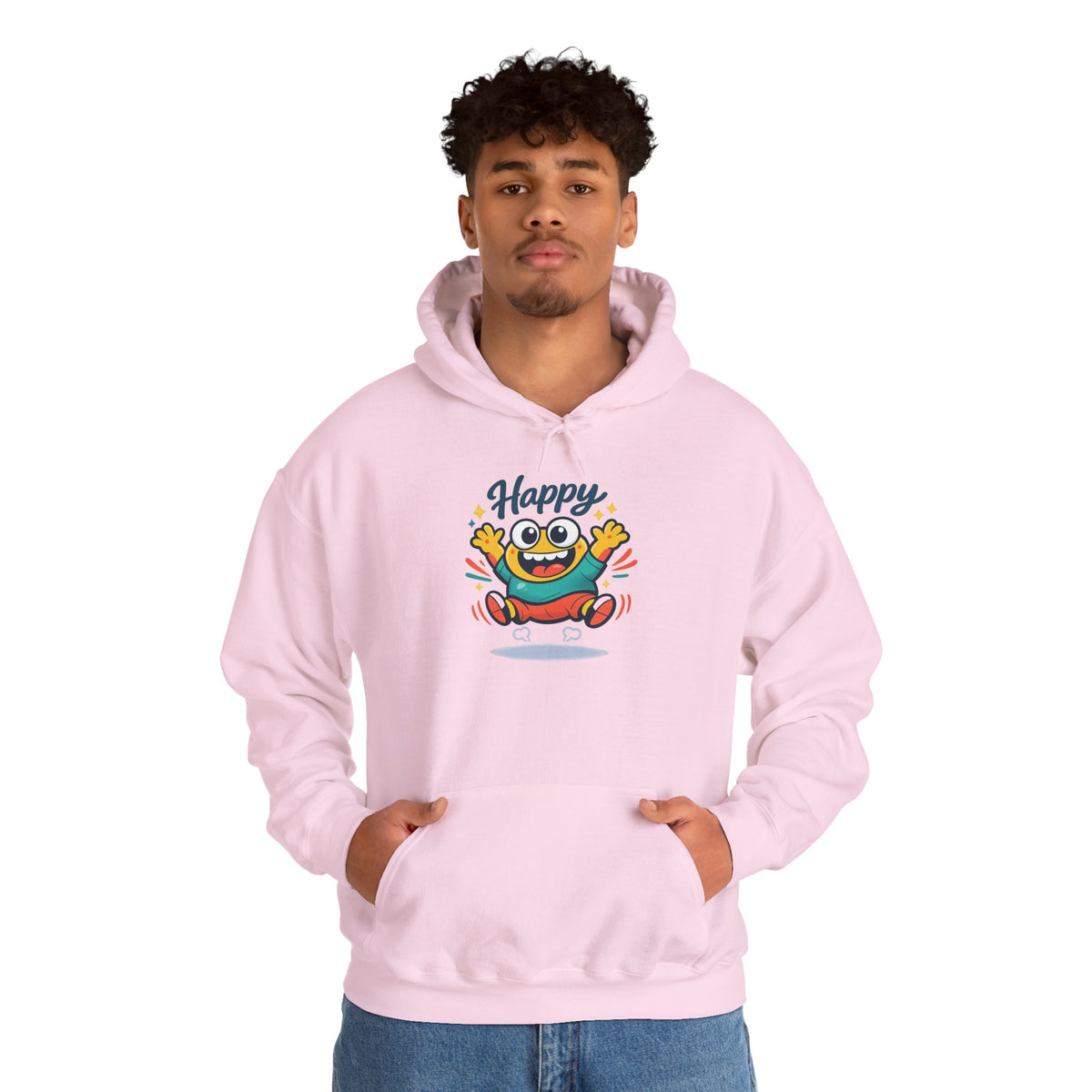 Happy Blob Cartoon Hoodie Kawaii Mood Graphic