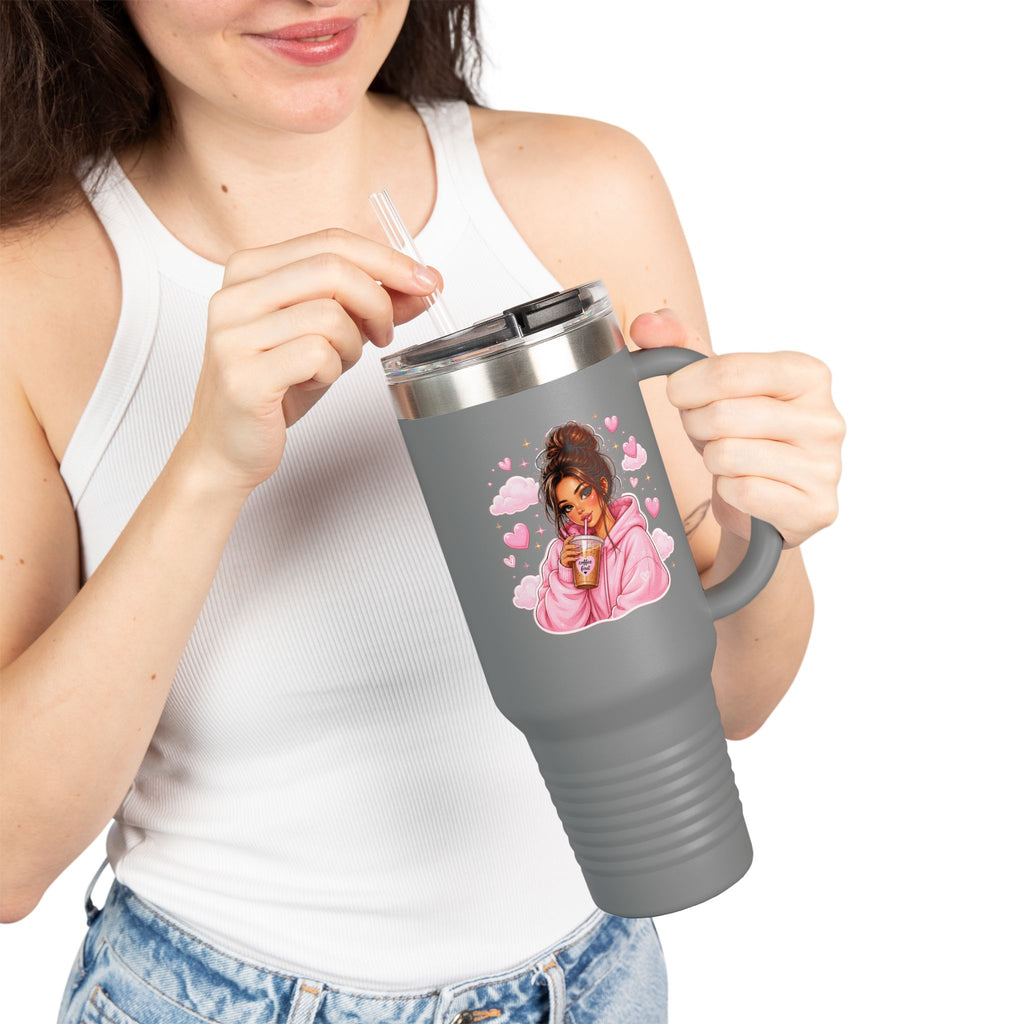 Cozy Pink Hoodie Girl 40oz Insulated Travel Mug