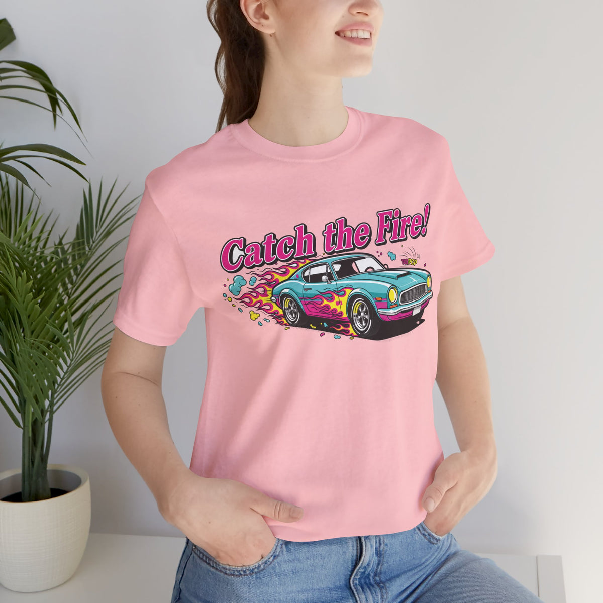 Catch the Fire Vintage Muscle Car Graphic T Shirt