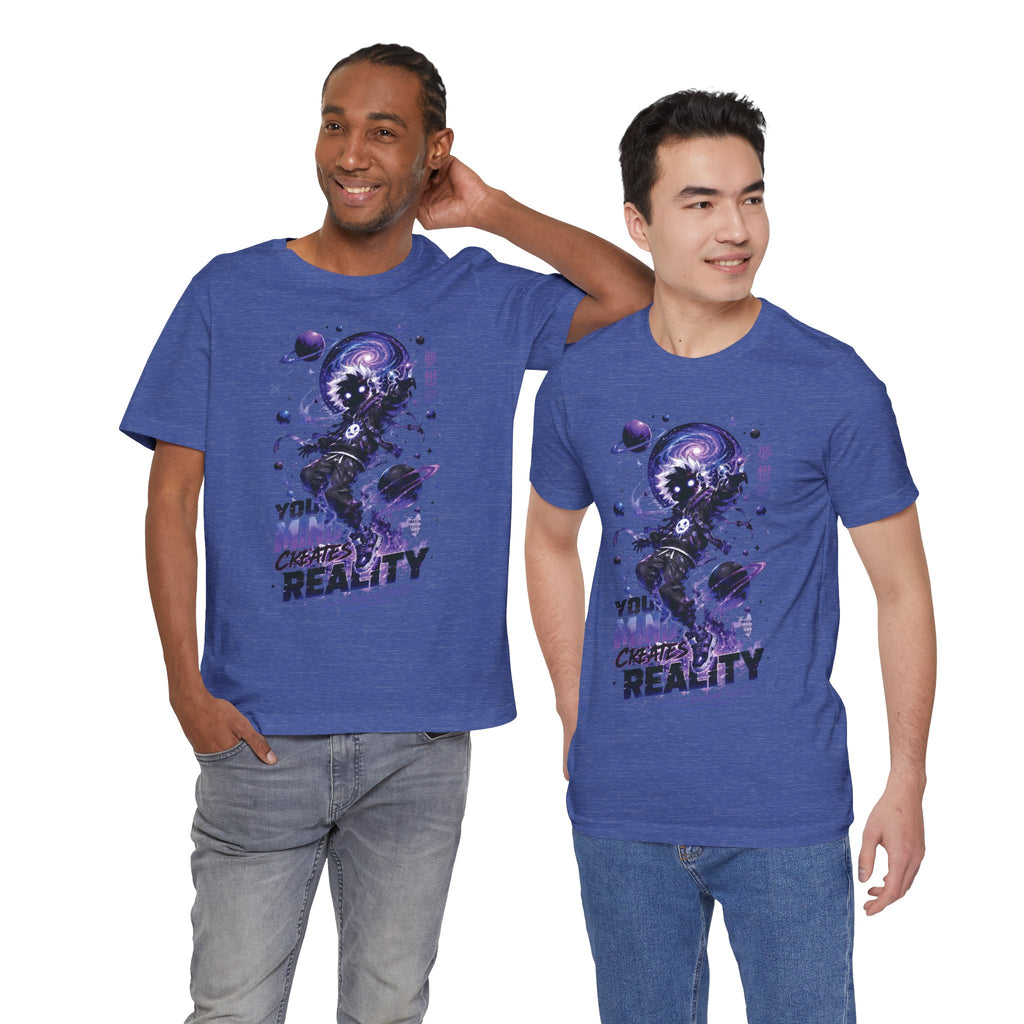 Astronaut Galaxy Tee — "Your Mind Creates Reality" Space Graphic T-Shirt