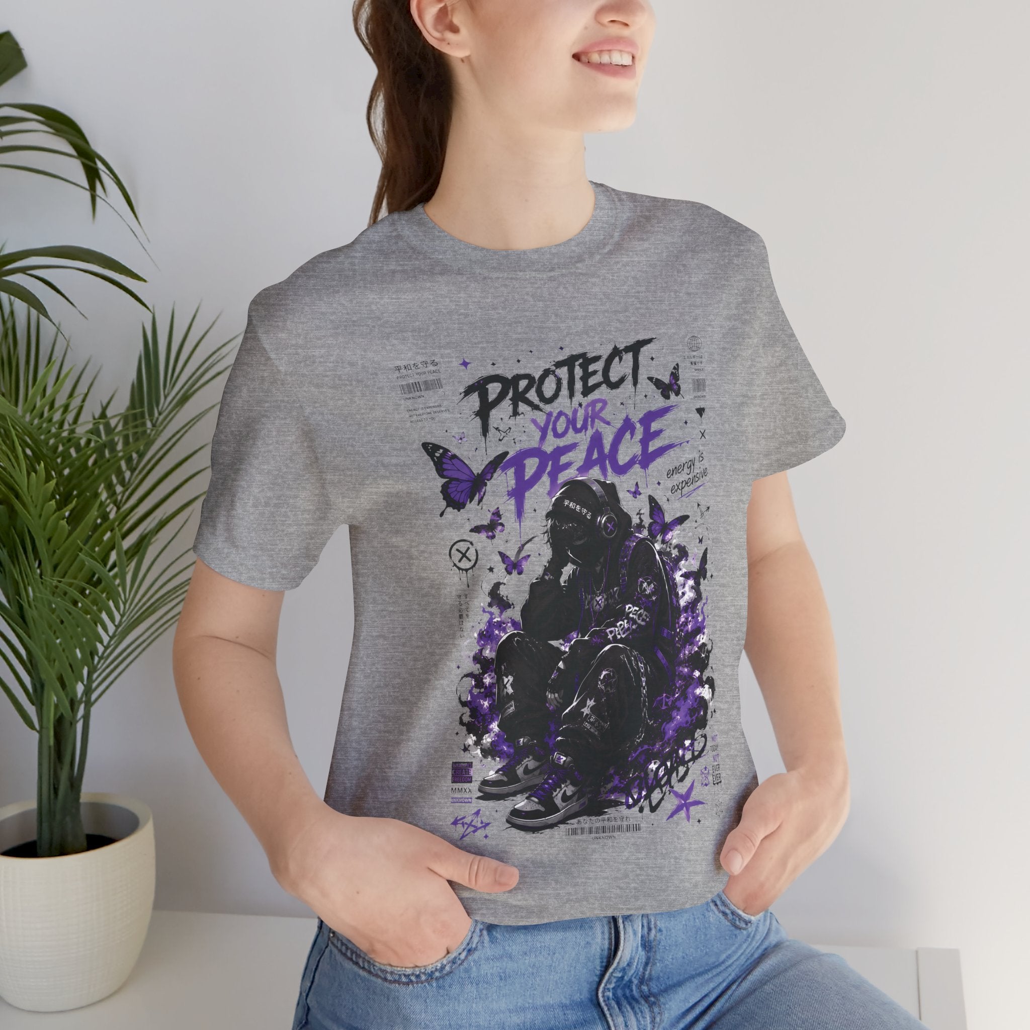 Protect Your Peace T-Shirt — Gothic Butterfly Graphic Tee