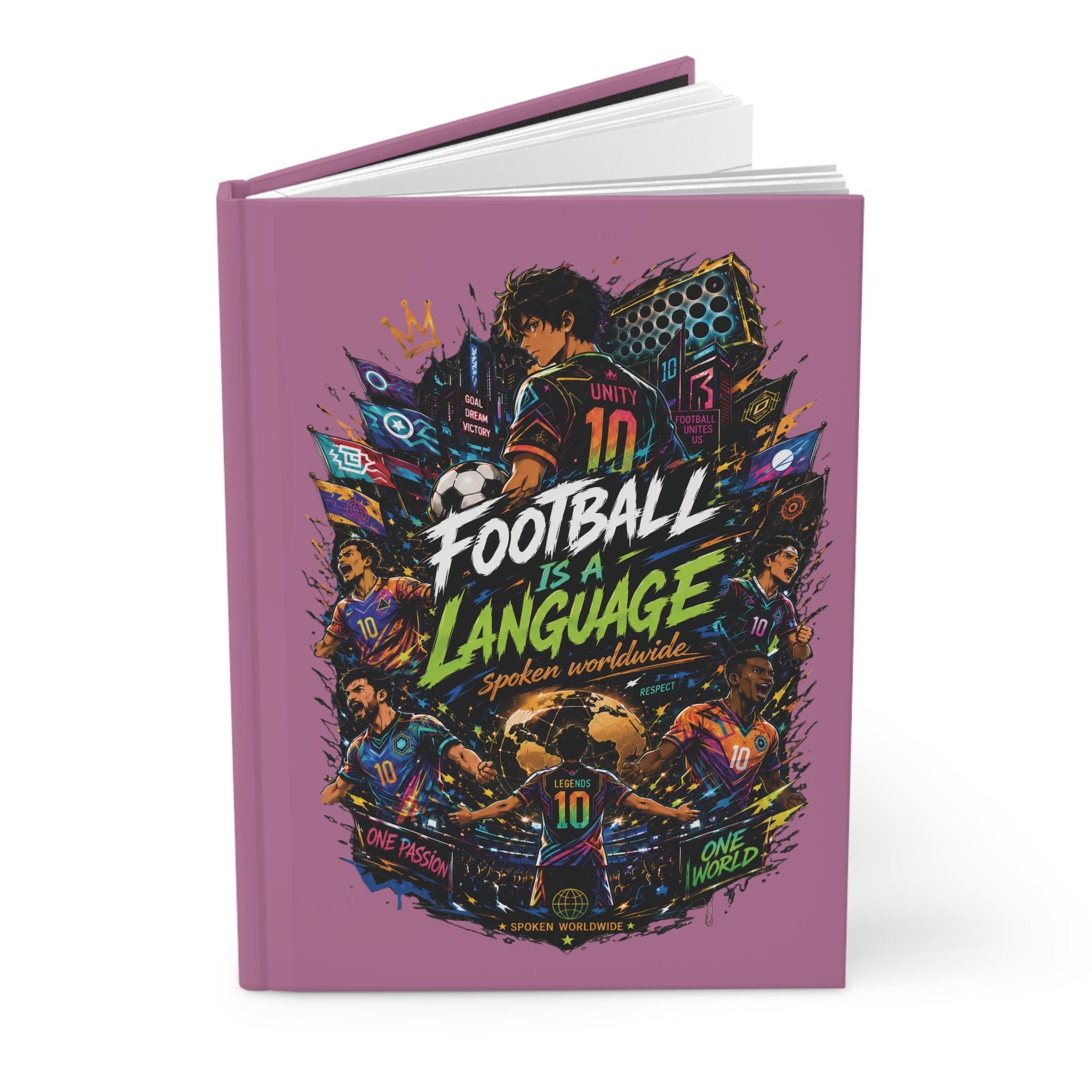 Football Is A Language Hardcover Journal — Customizable Number 10 Soccer Notebook