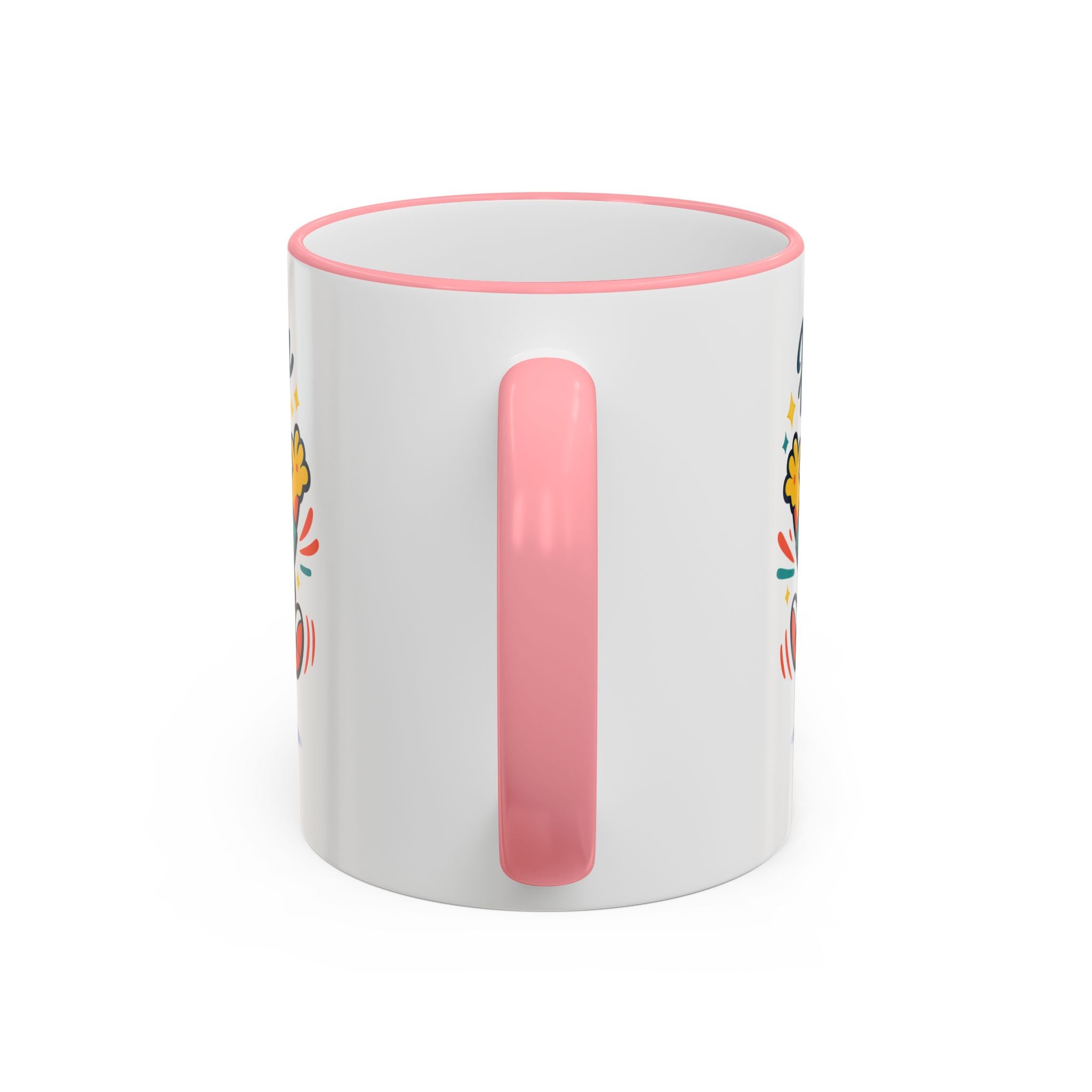 Happy Monster Accent Mug - Cute Cartoon Coffee Cup (11oz/15oz)