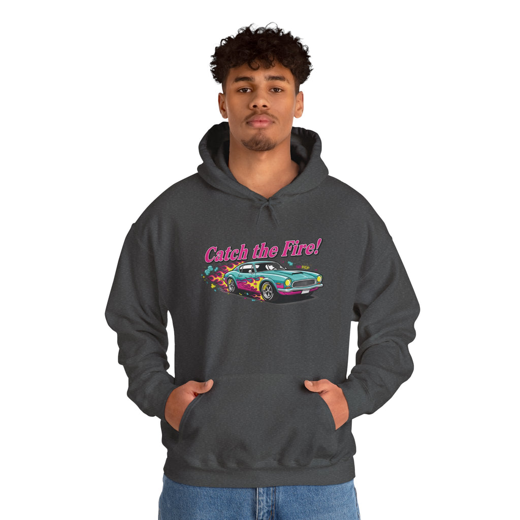 Retro Cartoon Dragster Hoodie, racing flame shirt, vintage car illustration