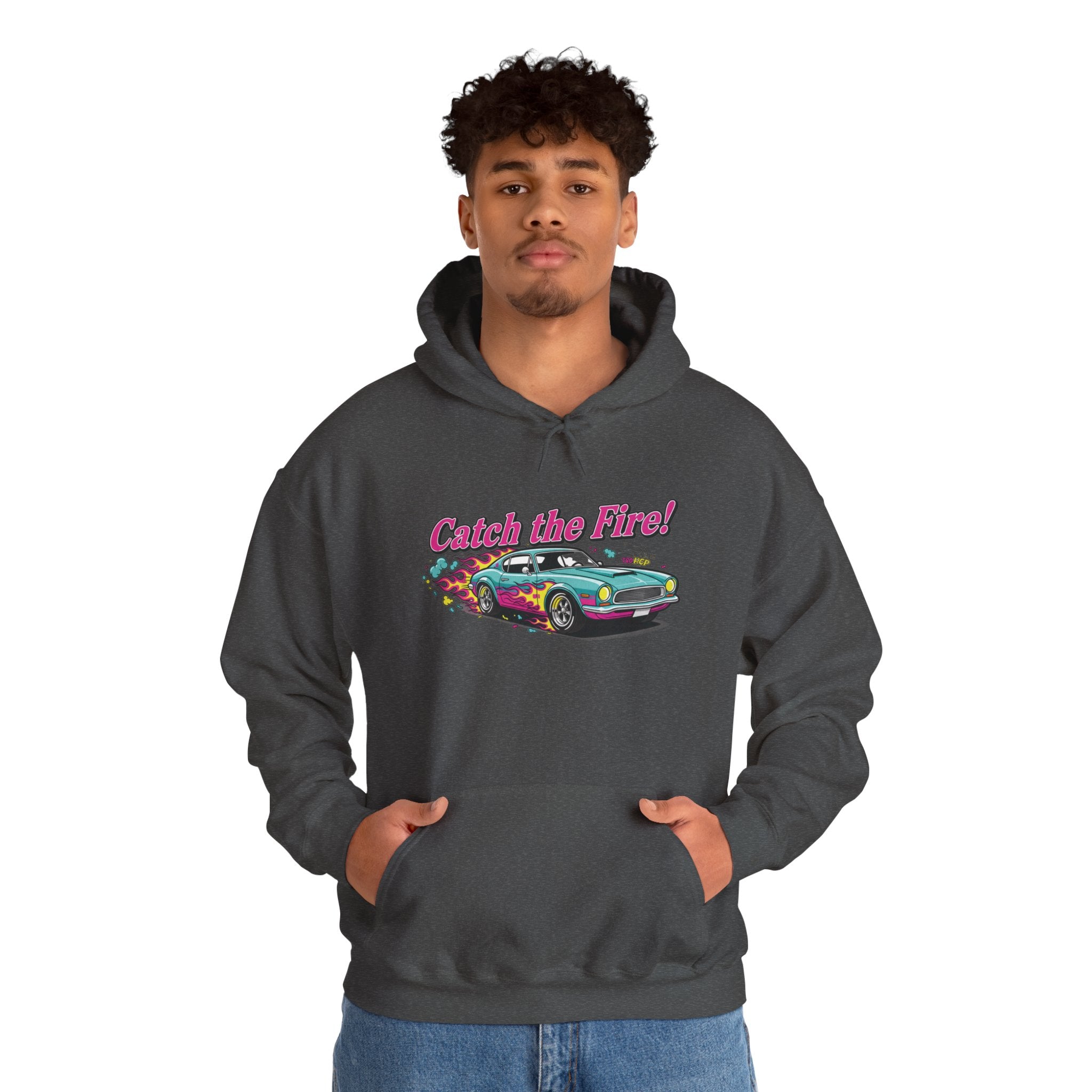 Retro Cartoon Dragster Hoodie, racing flame shirt, vintage car illustration