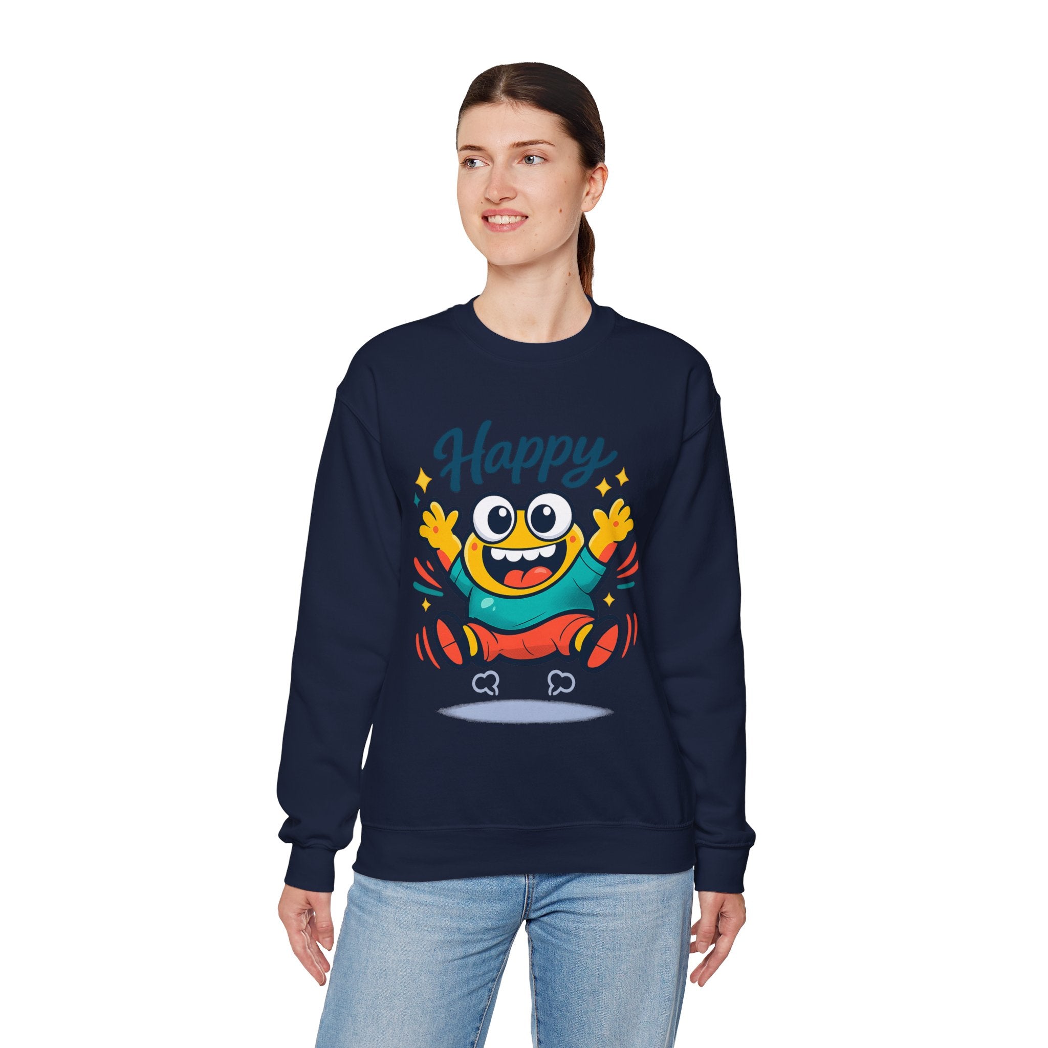 Happy Blob Cartoon Sweatshirt Cute Kawaii Crewneck