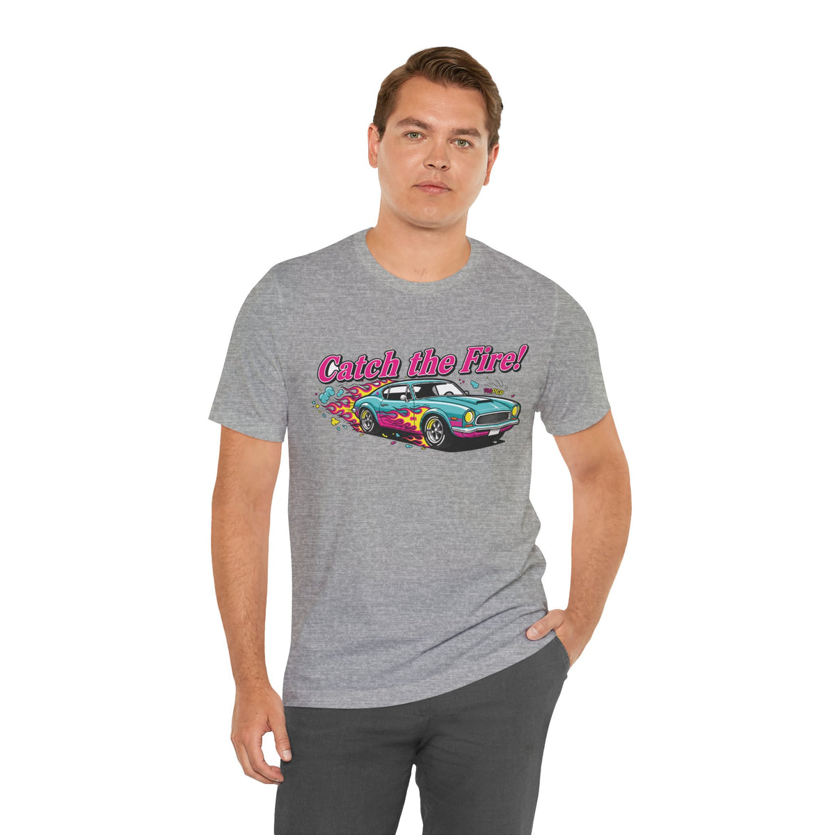 Catch the Fire Vintage Muscle Car Graphic T Shirt