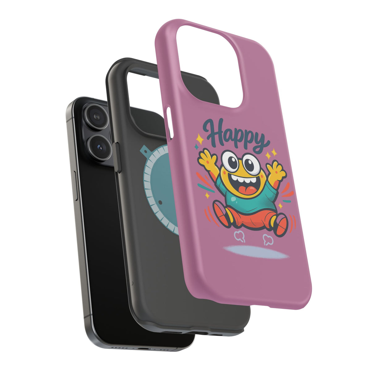 Happy Monster Magnetic Protective Phone Case Pink
