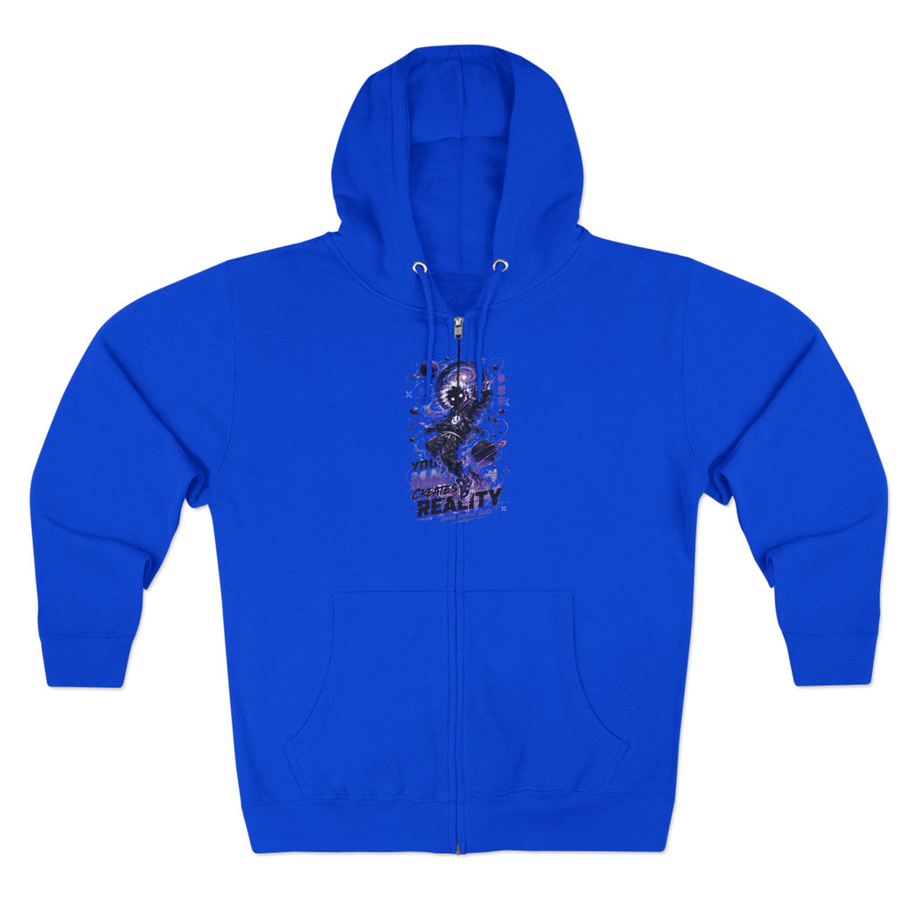 Dream Beyond Limits Zip Hoodie — Gothic Purple Graphic Zip-Up