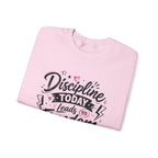 Crewneck Sweatshirt — "Discipline Today Leads to Freedom Tomorrow" Motivational Graphic