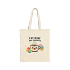 Caffeine and Kindness Tote | office humor, coffee fuel cotton canvas