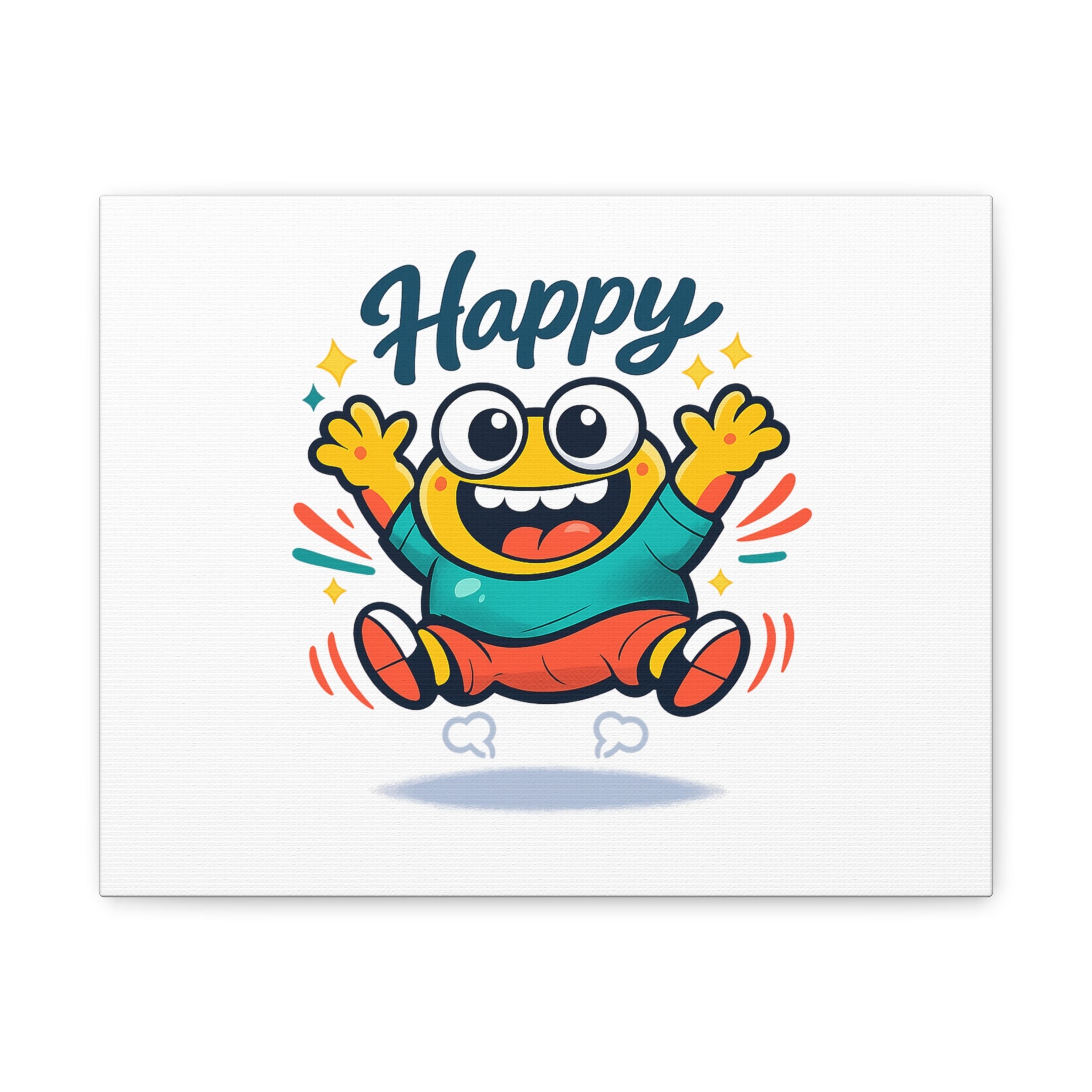 Happy Blob Cartoon Canvas | Bold Cartoon, Thick Outline, Kawaii Minimal