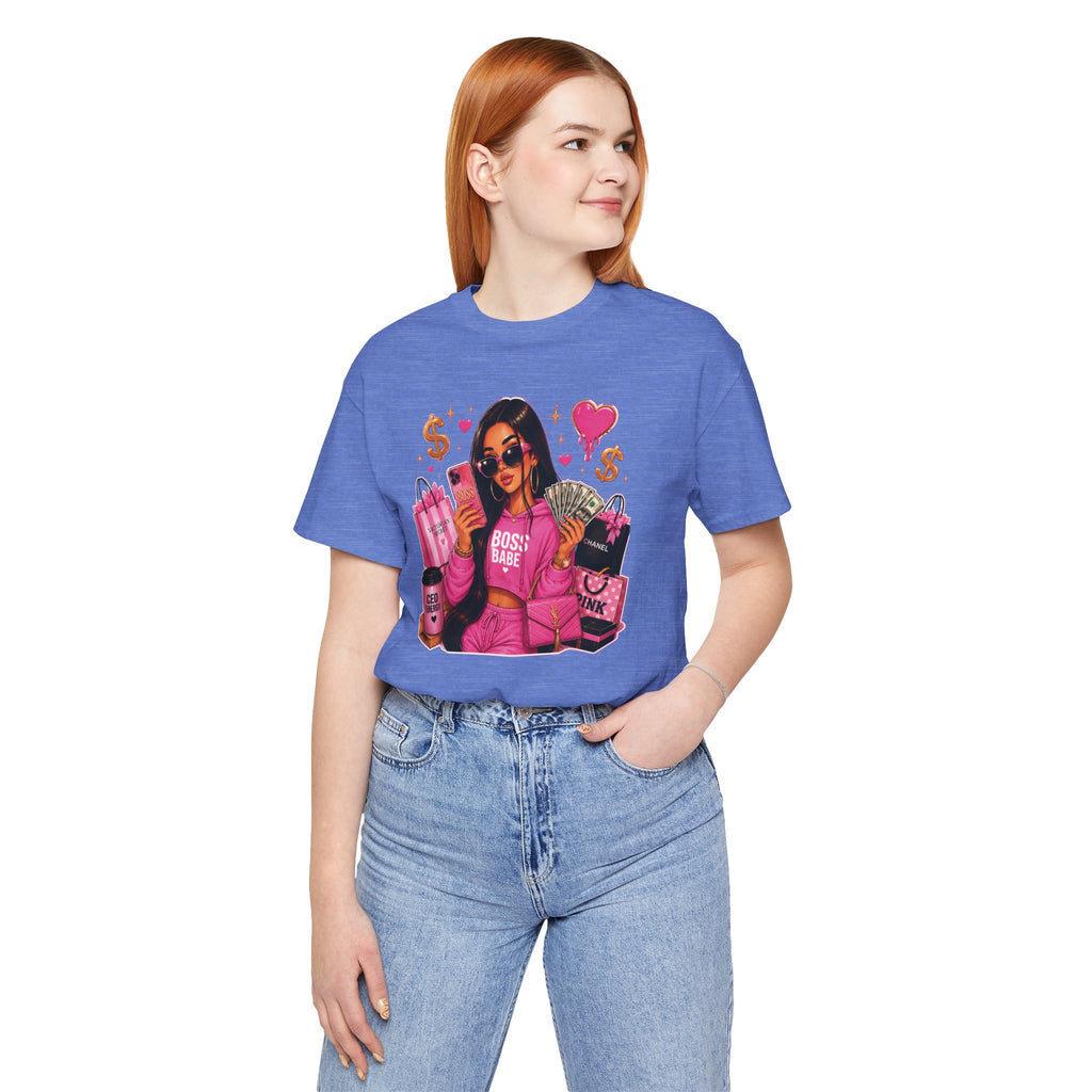 Boss Babe Pink Fashion T Shirt Glam Shopping Graphic Tee