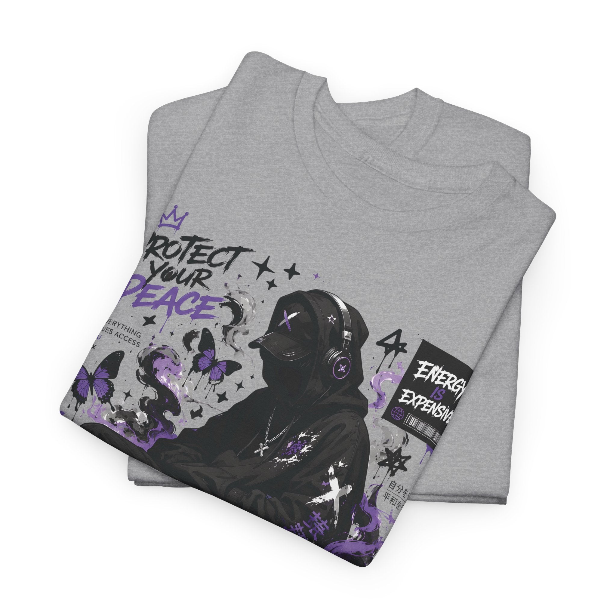 Peacekeeper Anime Graphic Tee — Purple Aesthetic Streetwear