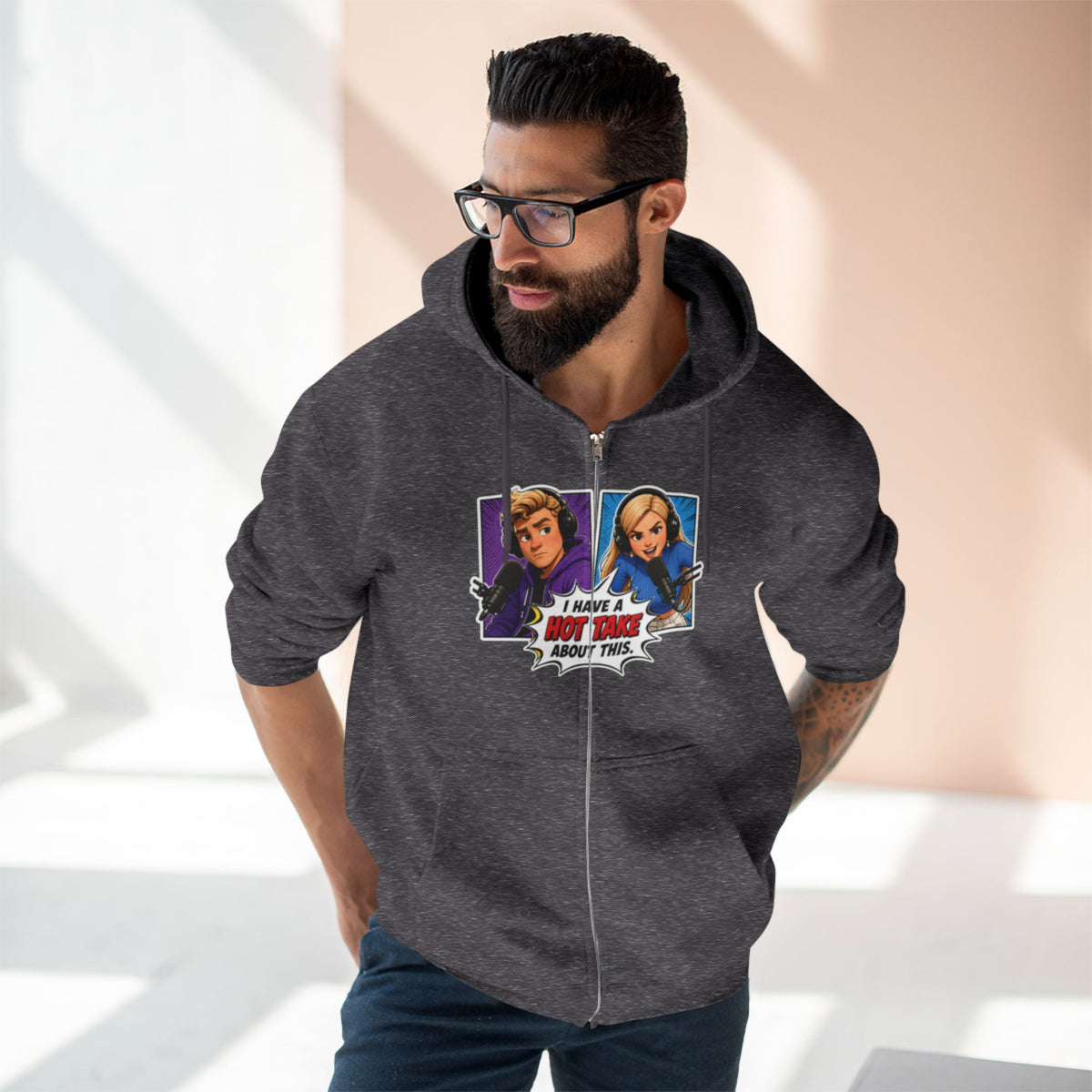 Hot Take Central I Have a Hot Take About This Pop Art Zip Hoodie