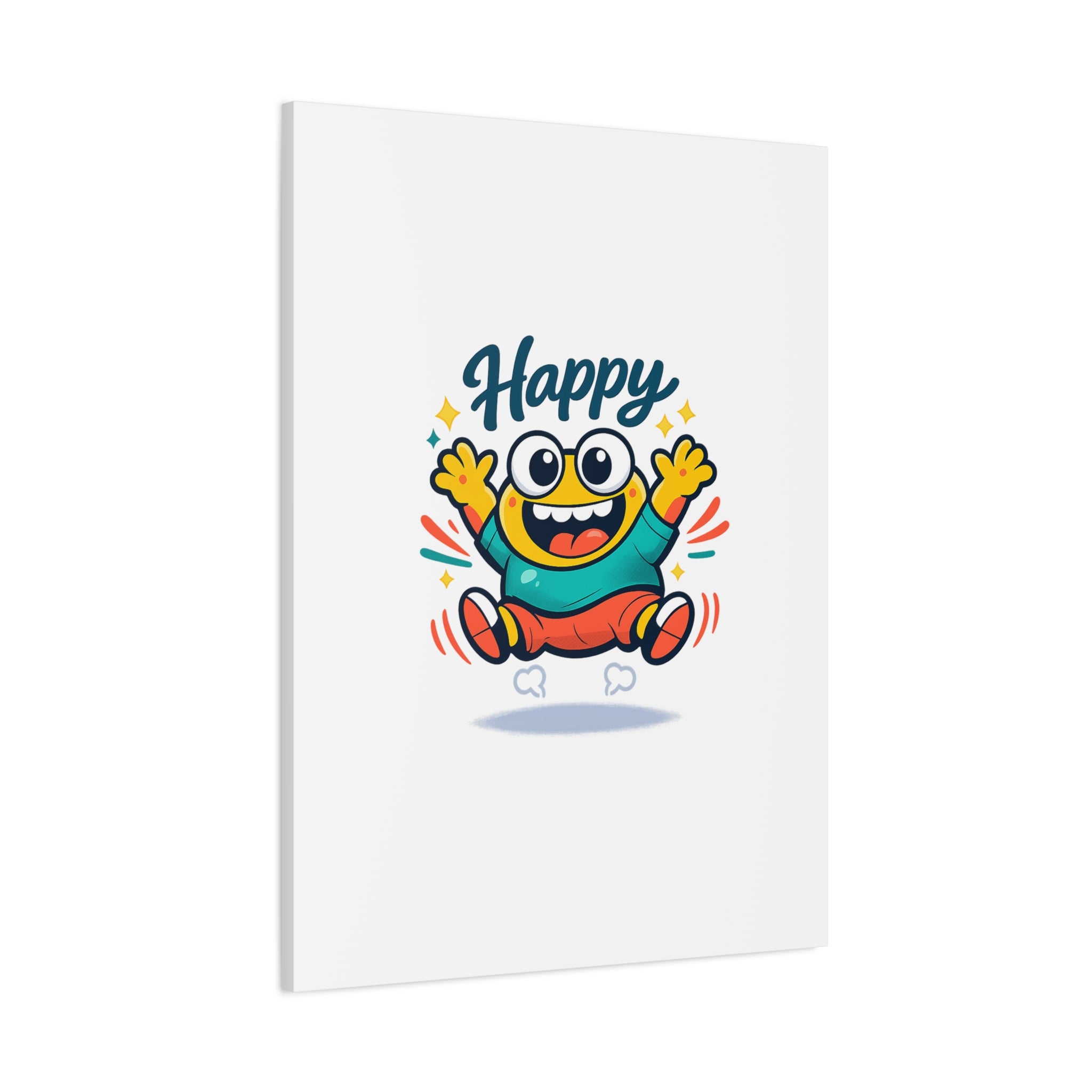 Happy Blob Cartoon Canvas | Bold Cartoon, Thick Outline, Kawaii Minimal