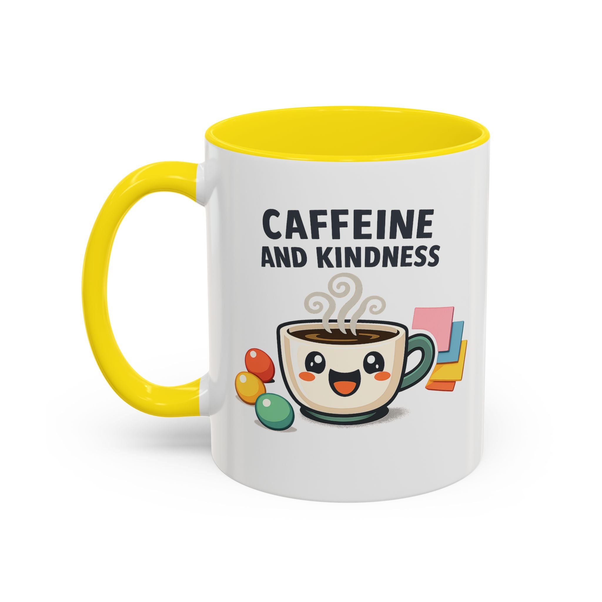 Caffeine and Kindness Coffee Mug – Ceramic Accent Mug (11oz / 15oz)