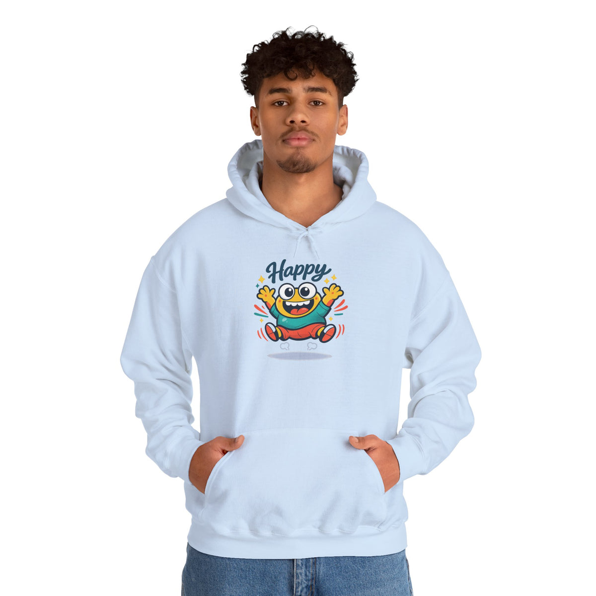 Happy Blob Cartoon Hoodie Kawaii Mood Graphic