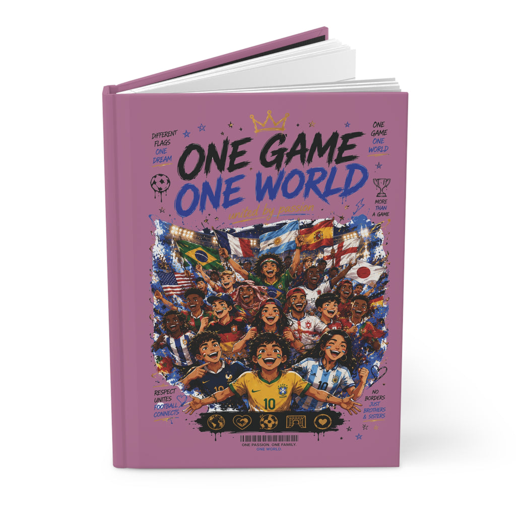 One Game One World Soccer Hardcover Journal — Personalized 10 Jersey Notebook