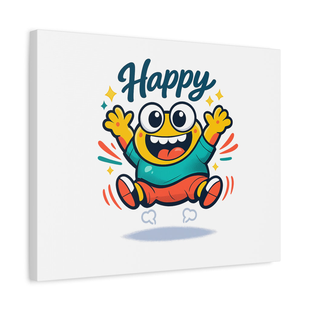 Happy Blob Cartoon Canvas | Bold Cartoon, Thick Outline, Kawaii Minimal