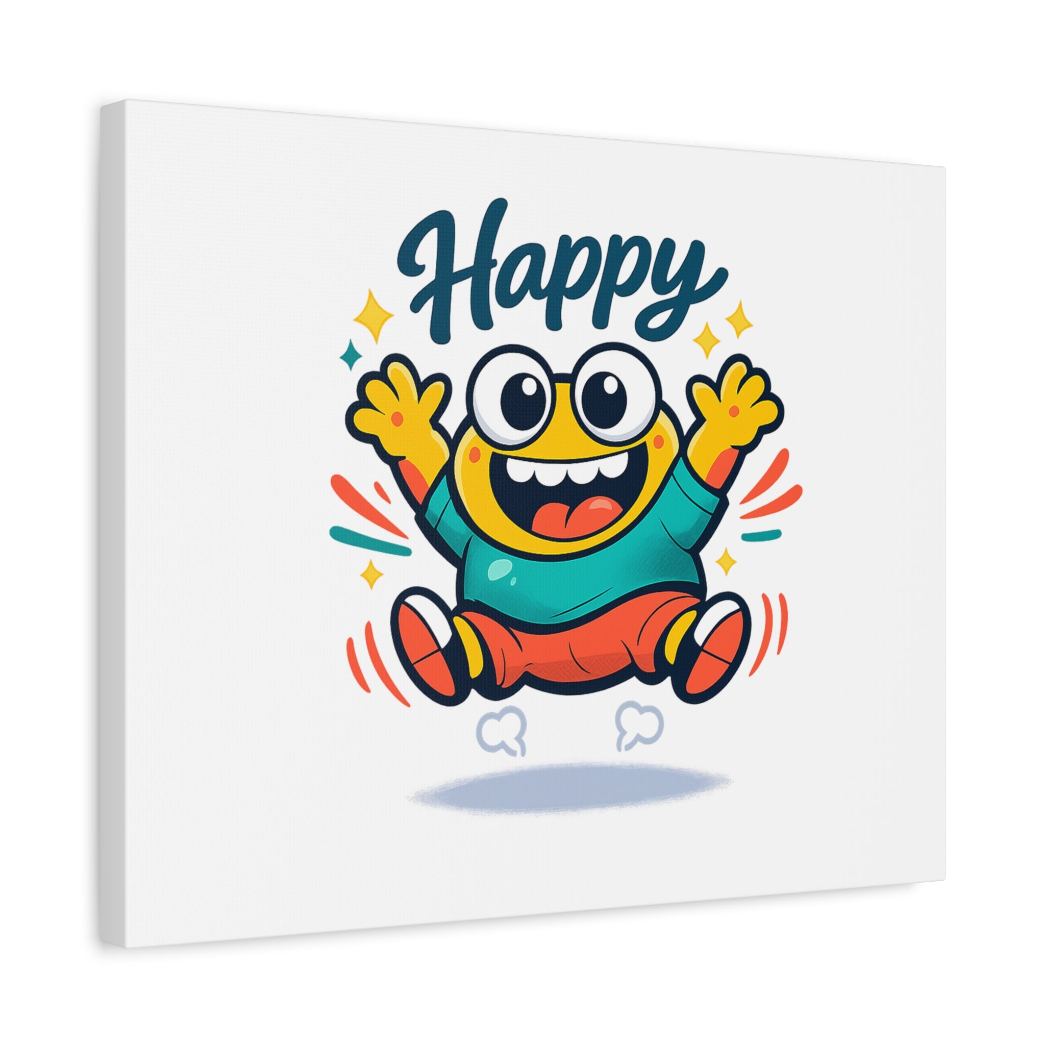 Happy Blob Cartoon Canvas | Bold Cartoon, Thick Outline, Kawaii Minimal