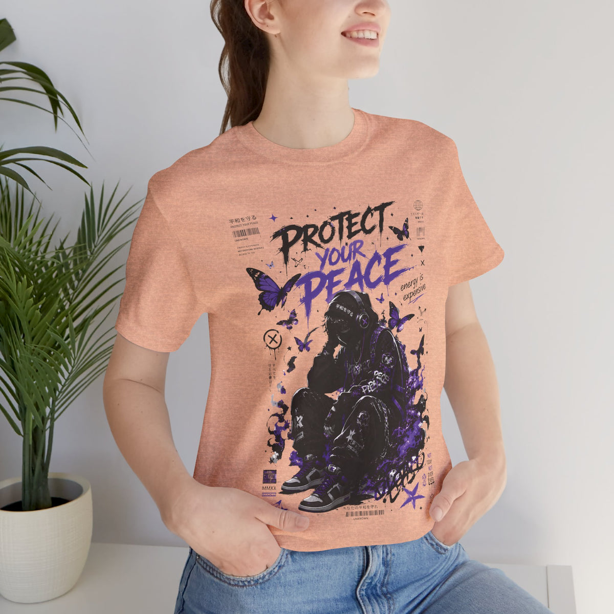 Protect Your Peace Gothic Butterfly Graphic T Shirt