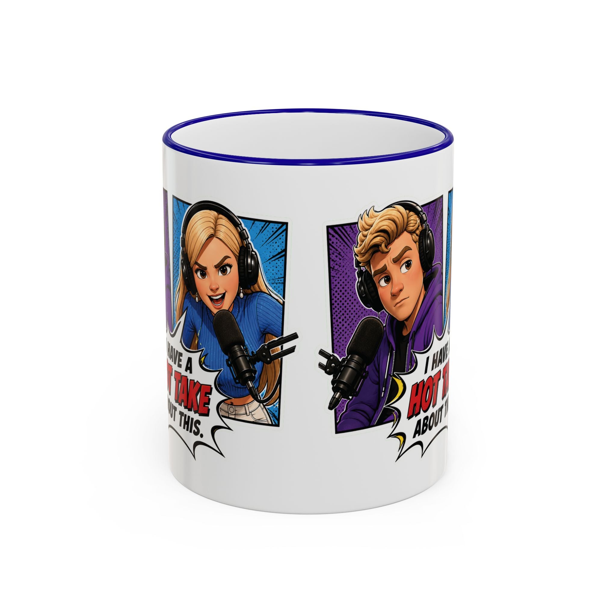 Jake And Emma Hot Take Accent Rim Mug – I Have A Hot Take About This Comic Coffee Cup (11oz/15oz)