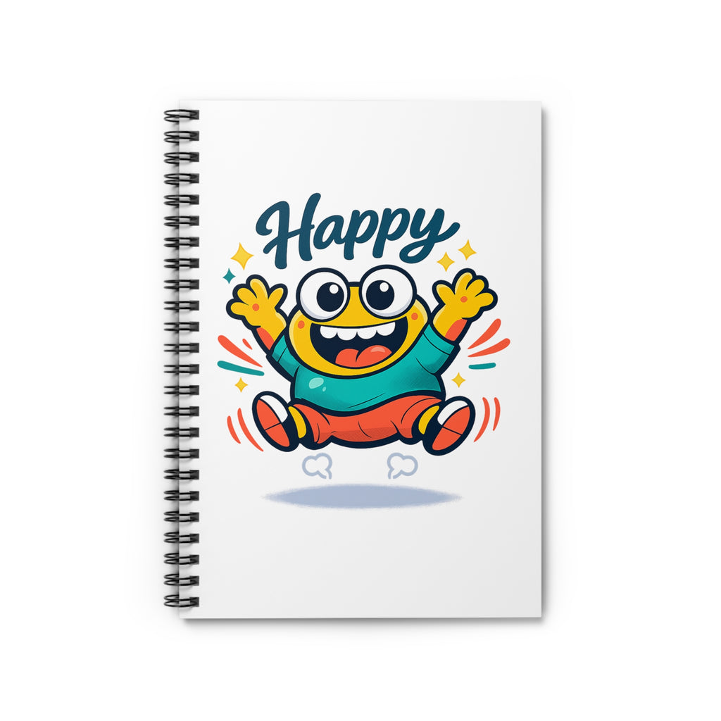 Happy Cartoon Monster Spiral Notebook — Ruled Journal for Kids & Teens