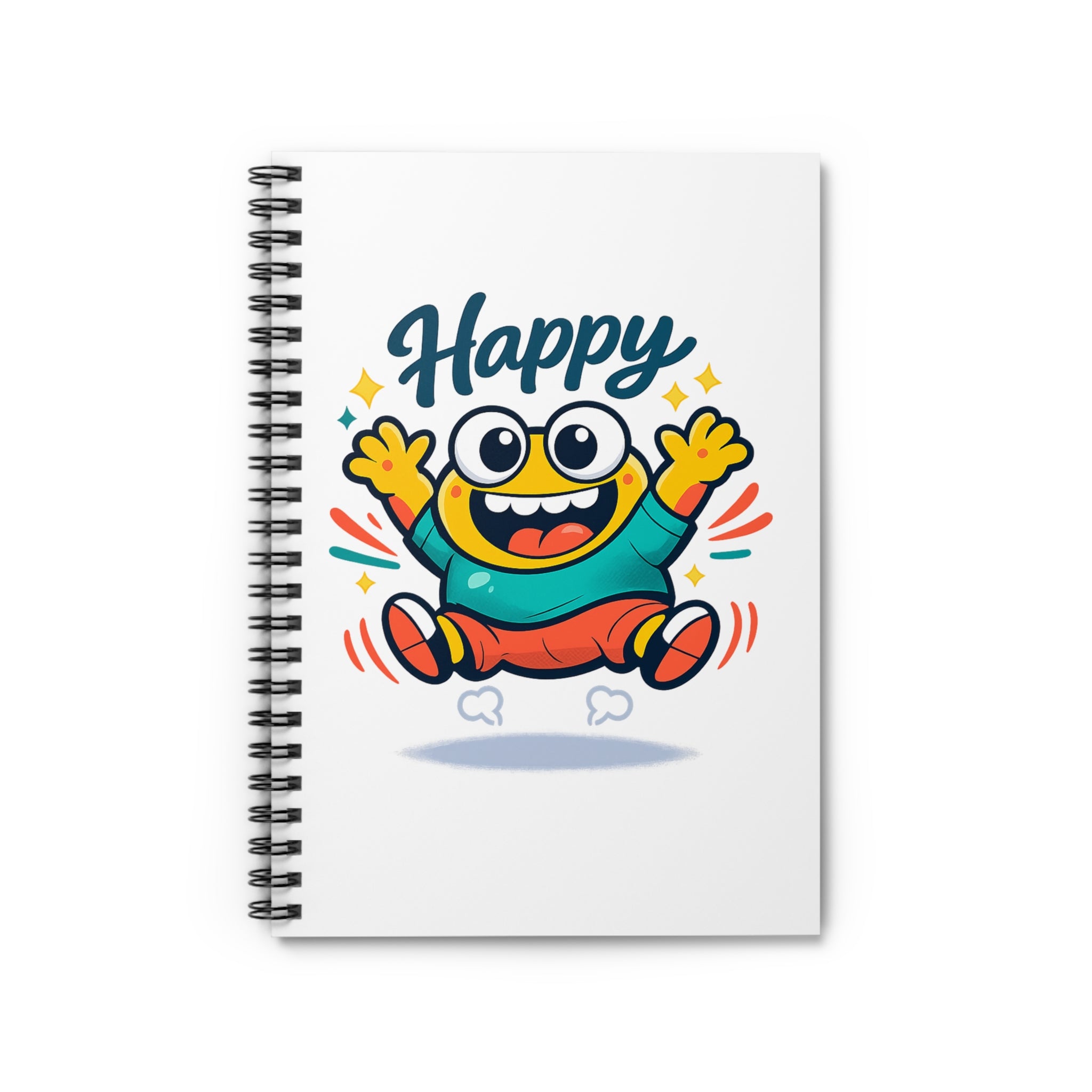 Happy Cartoon Monster Spiral Notebook — Ruled Journal for Kids & Teens